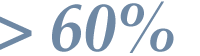 Greater than 60%